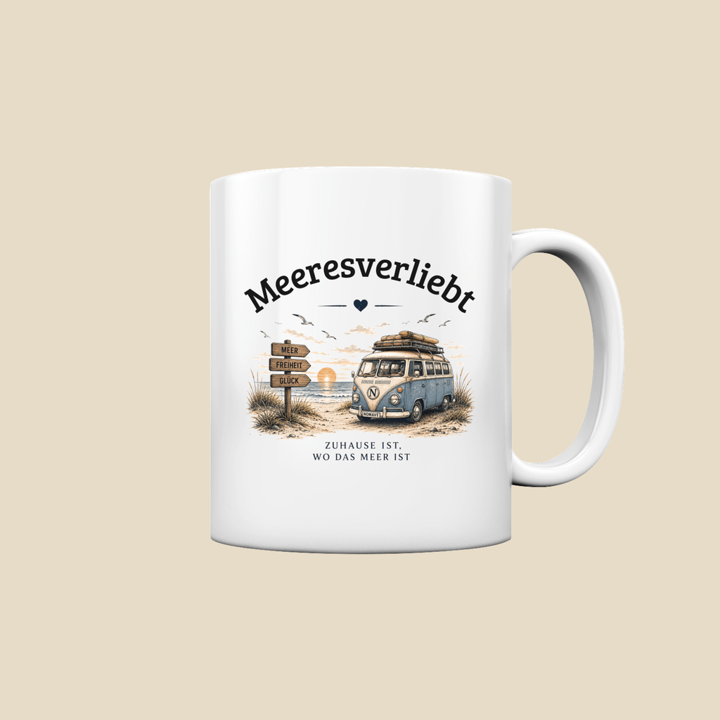 Meeresverliebt Tasse Bulli Vanlife Camping – Kaffeebecher Küstengefühl