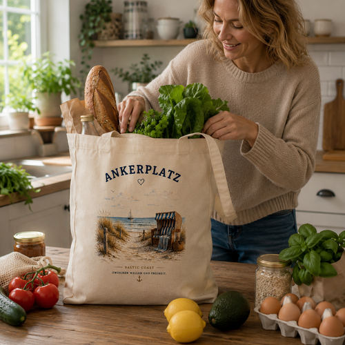 Ankerplatz Stofftasche – Küstengefühl – Organic Tote Bag