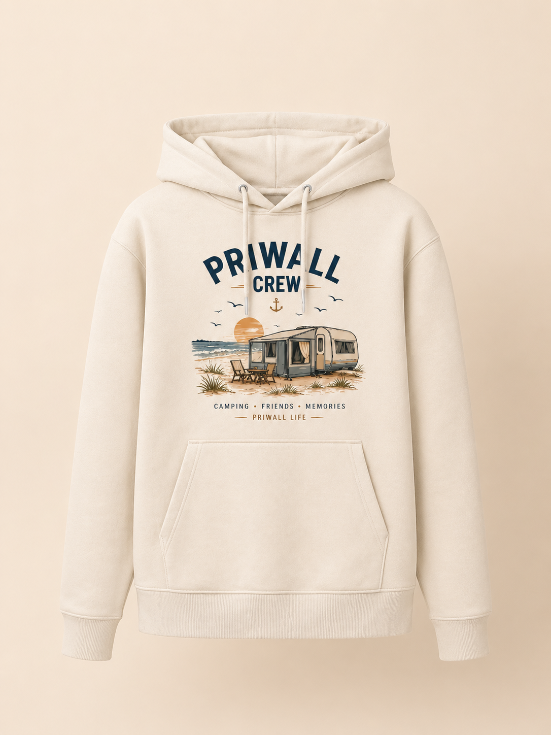 Priwall Crew Hoodie – Ostsee Hoodie – Organic Unisex Hoodie aus Bio Baumwolle