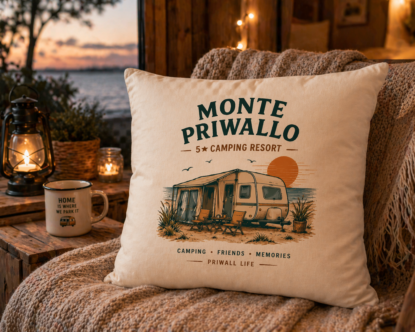 Ostsee Kissen 40x40 – Priwall Vibes Monte Priwallo Camping Deko