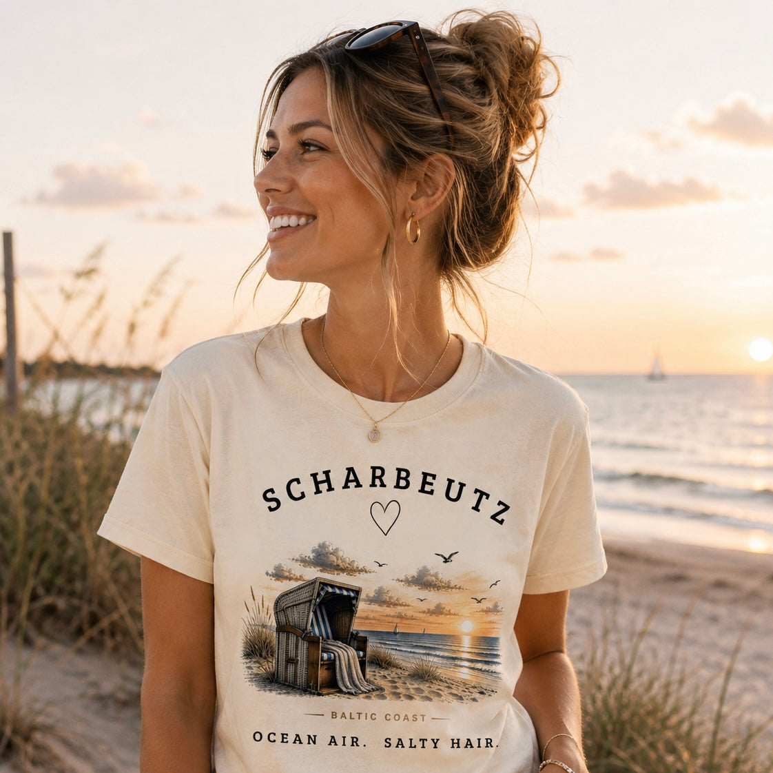 Scharbeutz Ostsee Shirt – Strandkorb Sonnenuntergang
