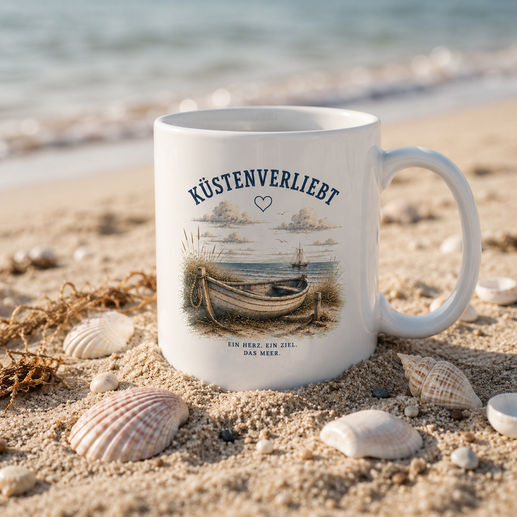 Küstenverliebt Tasse – Zuhause ist, wo das Meer ist | Maritime Kaffeetasse