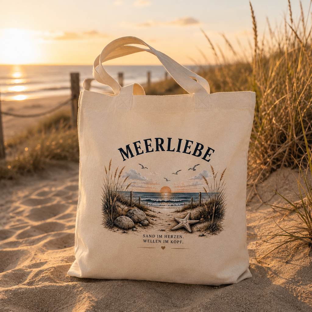 Meerliebe Stofftasche – Küstengefühl Sea & Soul – Nachhaltige Einkaufstasche