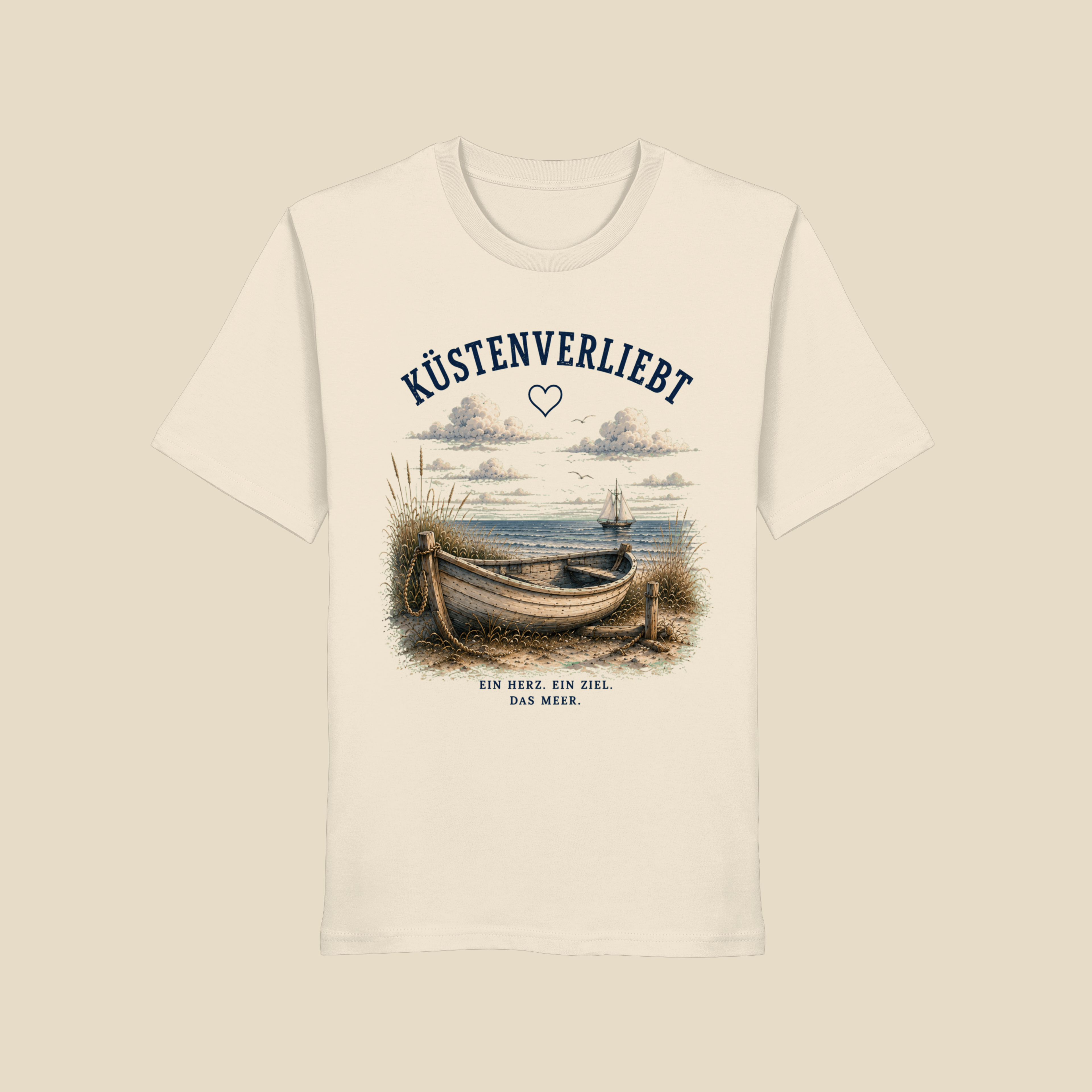 Küstenverliebt Shirt – Zuhause ist, wo das Meer ist | Küstengefühl Bio T-Shirt
