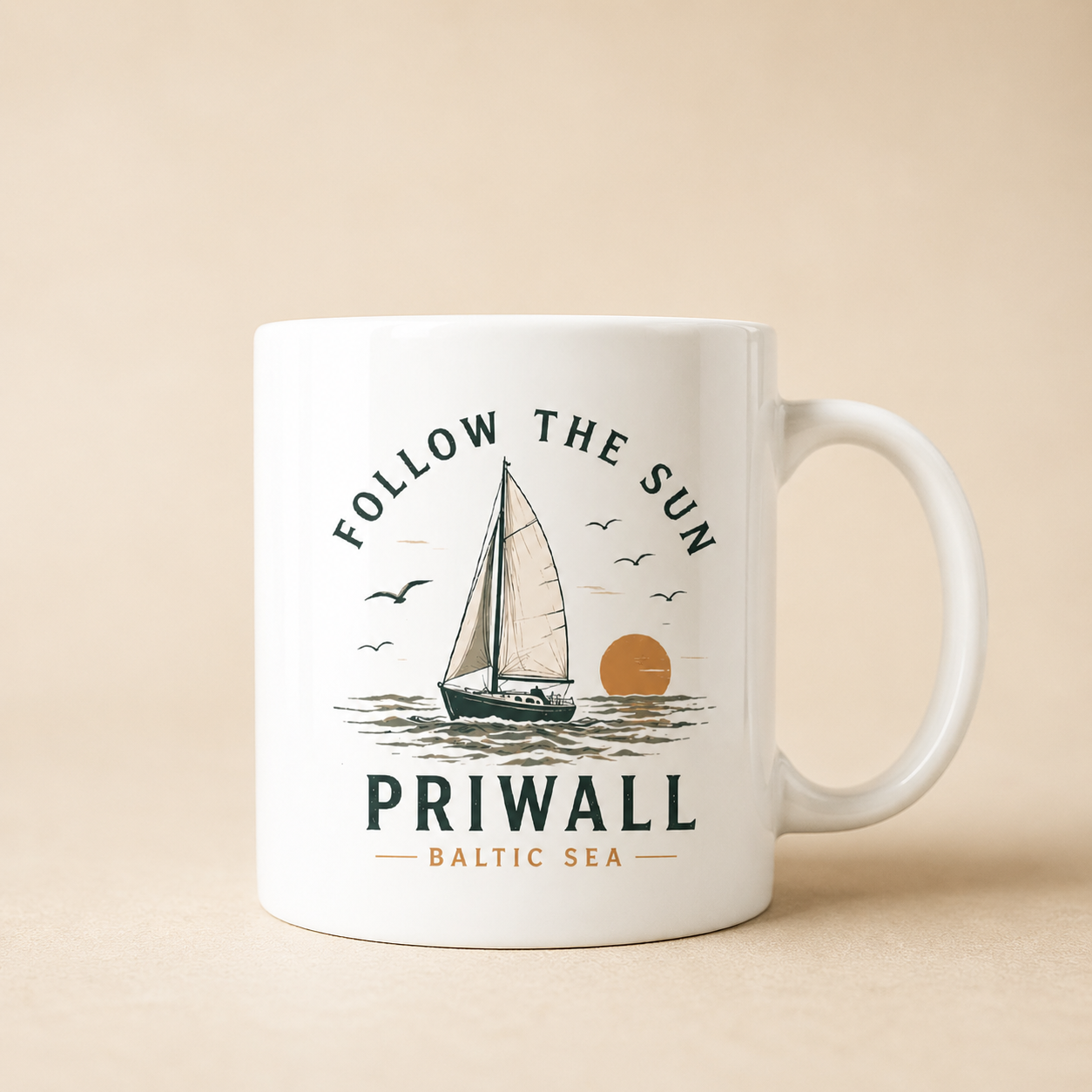 Follow the Sun Keramik Tasse – Ostsee Priwall – Baltic Coast