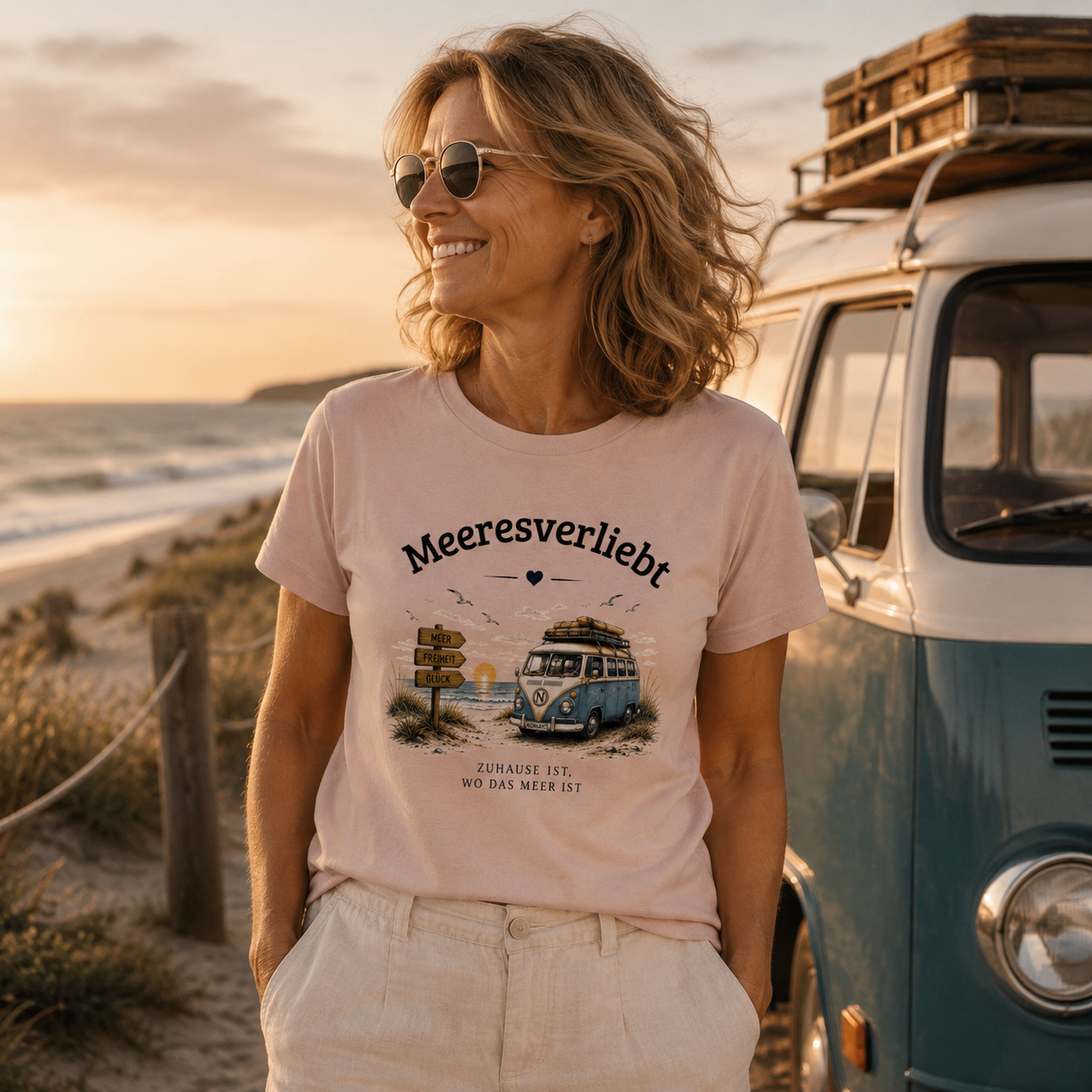 Meeresverliebt Bulli Shirt – Vanlife, Camping & Küstengefühl