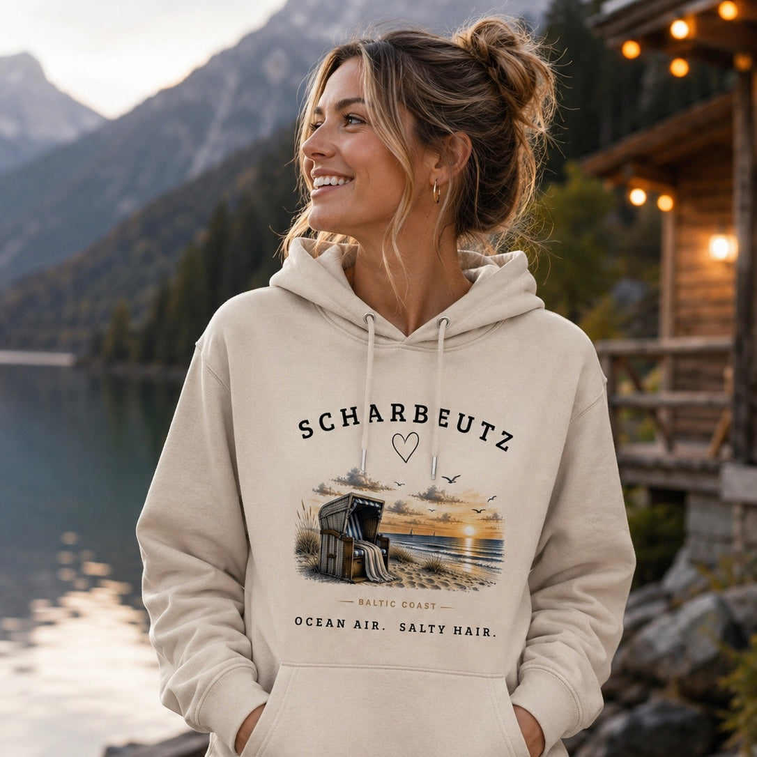 Scharbeutz Ostsee Hoodie – Strandkorb Sonnenuntergang