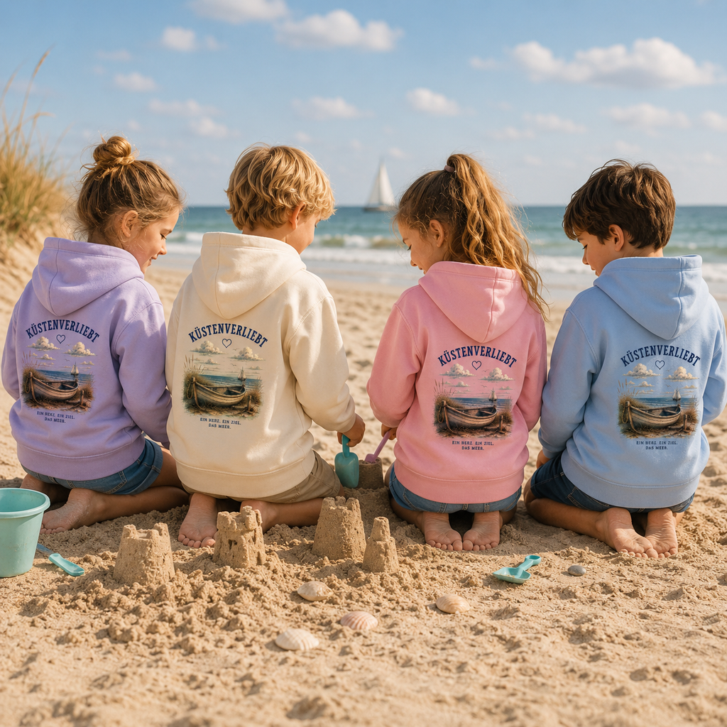 Küstenverliebt Kinder Hoodie – Zuhause ist, wo das Meer ist | Küstengefühl Kids Hoodie