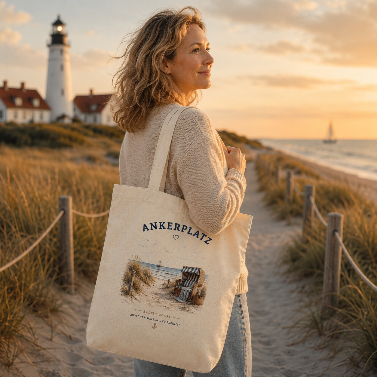 Ankerplatz Stofftasche – Küstengefühl – Organic Tote Bag