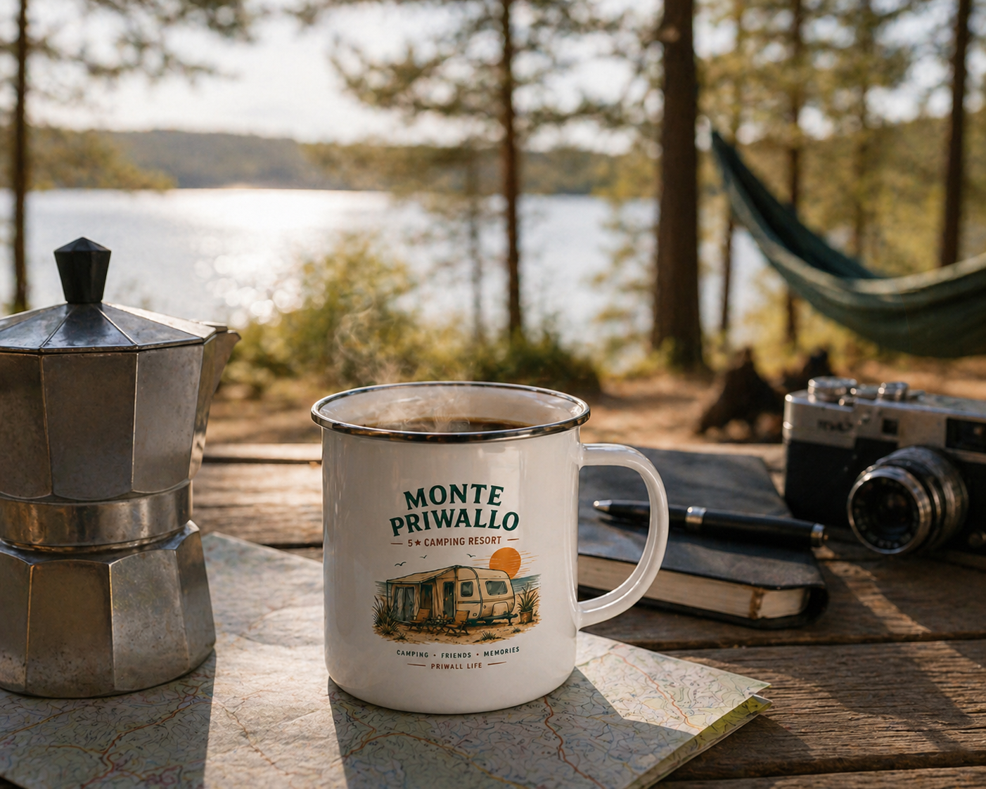 Emaille Camping Tasse Ostsee – Monte Priwallo Vanlife Mug – Priwall Vibes