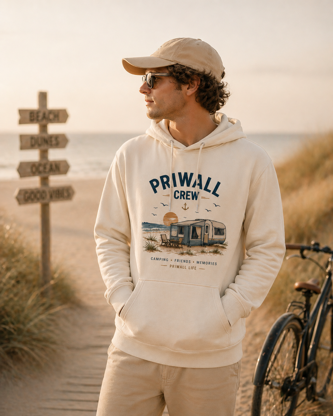 Priwall Crew Hoodie – Ostsee Hoodie – Organic Unisex Hoodie aus Bio Baumwolle