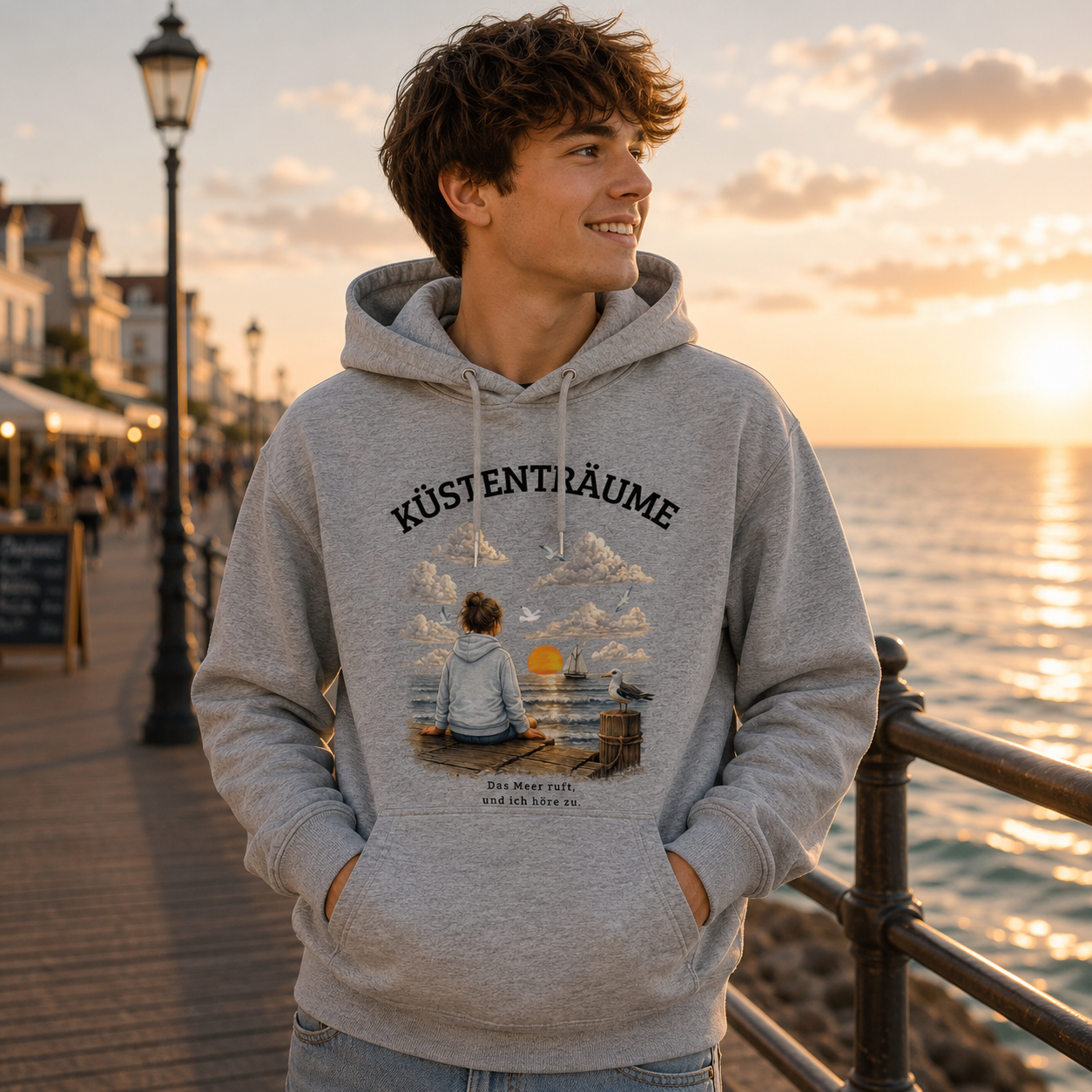Küstenträume – Premium Bio-Hoodie Kapuzenpullover