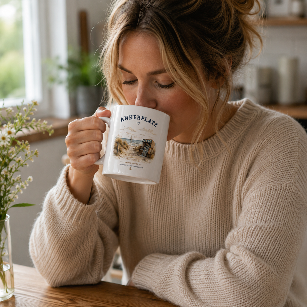Ankerplatz Kaffeetasse – Küstengefühl – Glossy Keramiktasse
