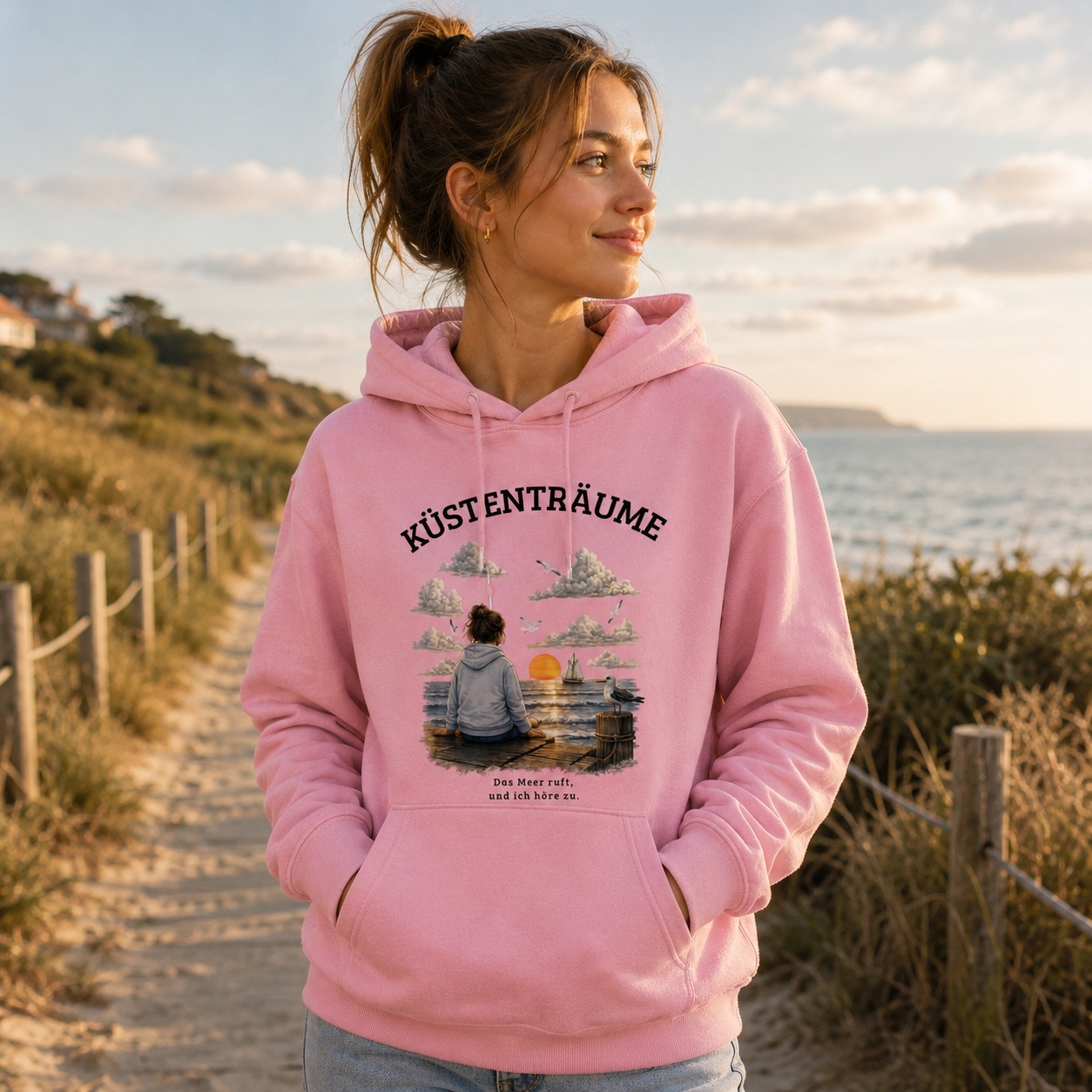 Küstenträume – Premium Bio-Hoodie Kapuzenpullover