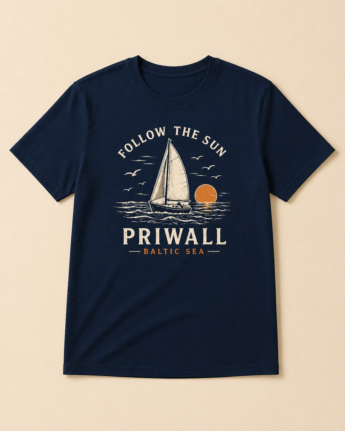Follow the Sun Shirt – Priwall Ostsee – Organic Unisex (Dark Collection)