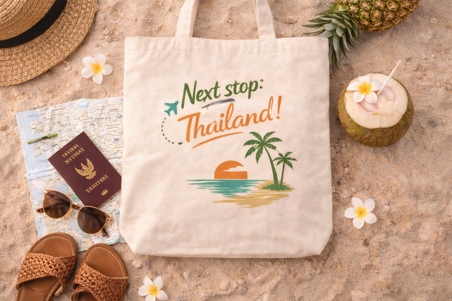Next Stop Thailand Tote Bag – Travel Vibes Einkaufstasche | Nomavé