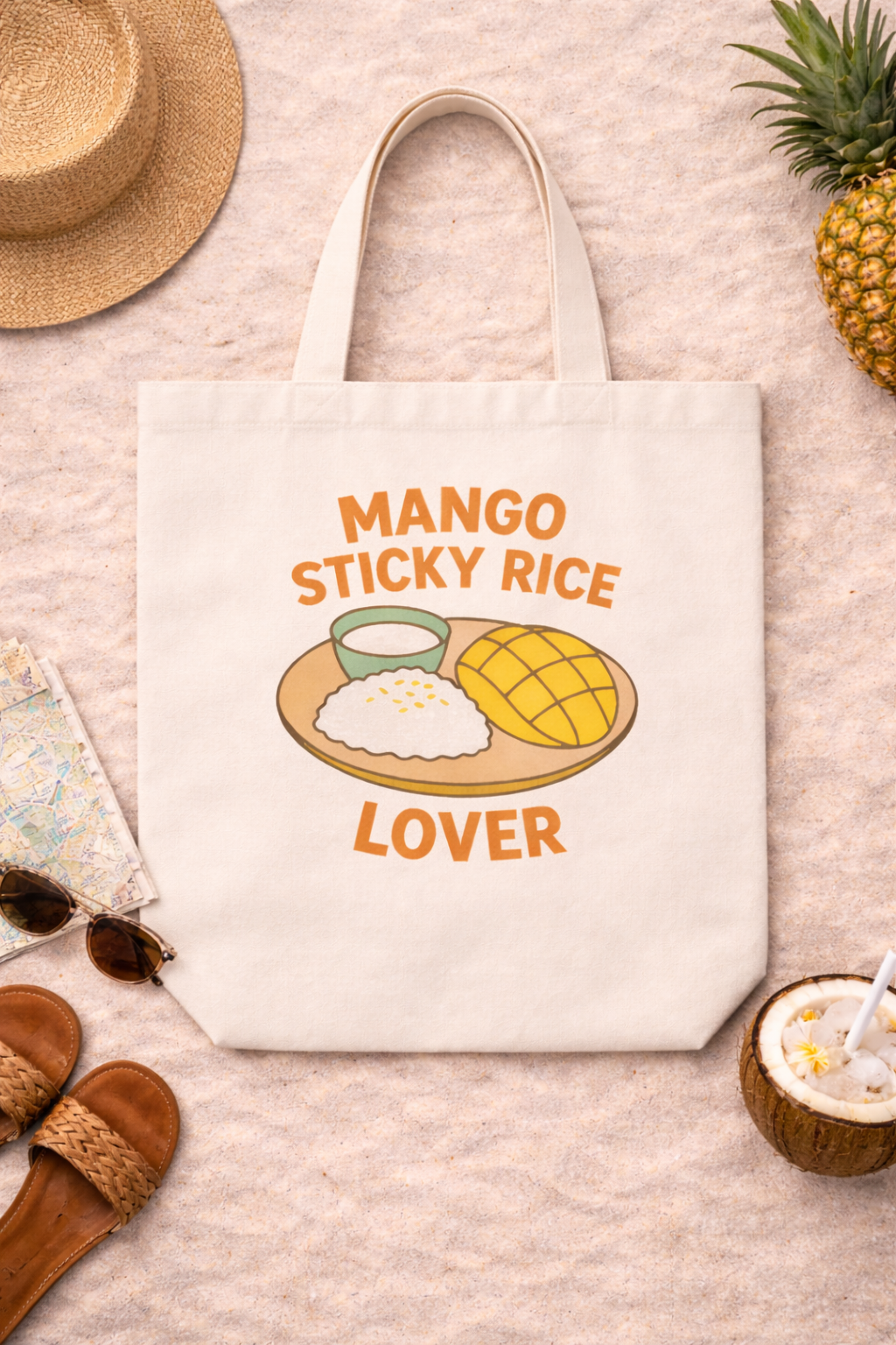Mango Sticky Rice Lover – Thai Dessert  | Thailand Food Design - Organic Tote-Bag