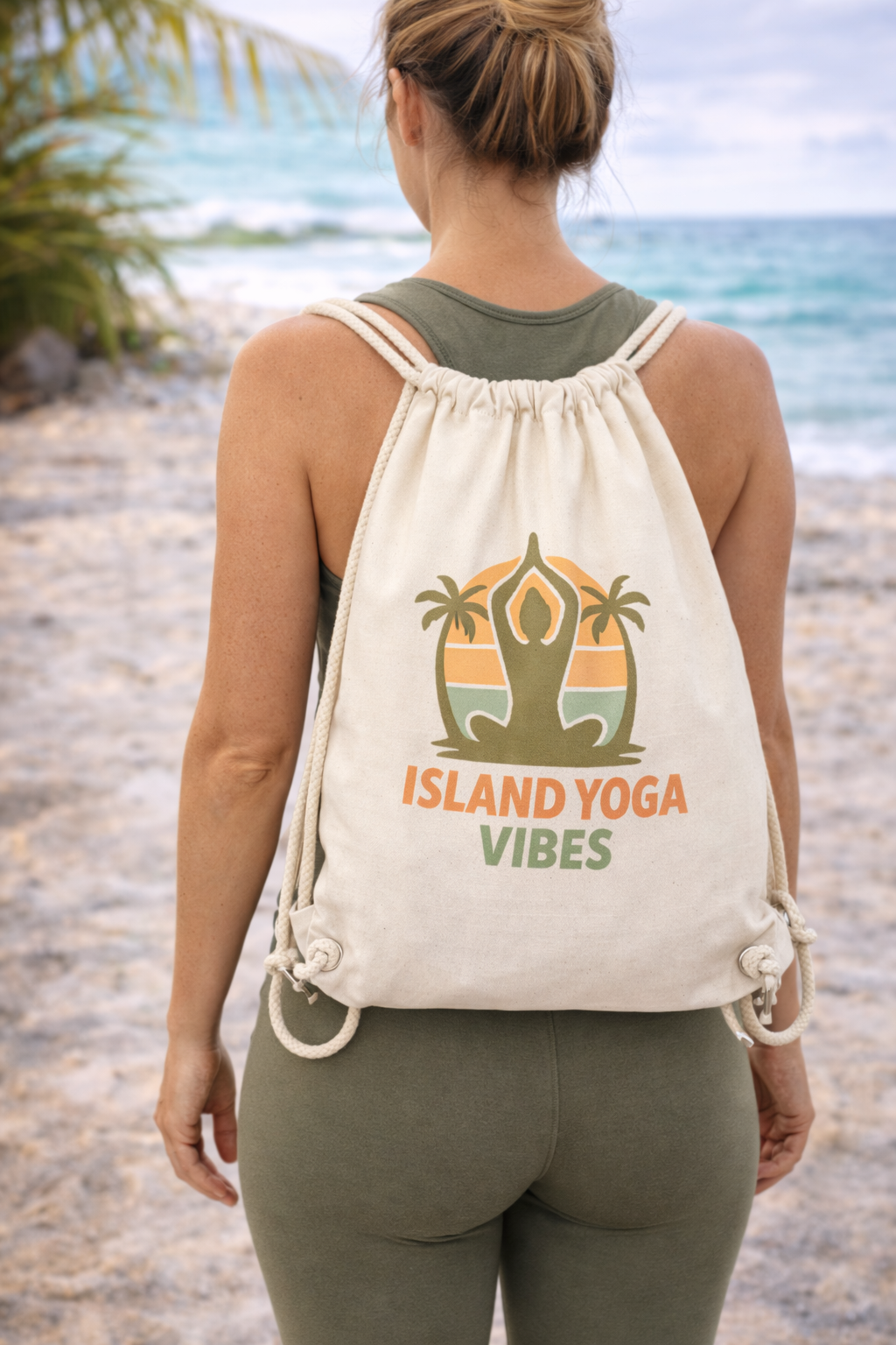 Island Yoga Vibes Gym Bag – Yoga Rucksack & Sportbeutel | Tropical Meditation Design