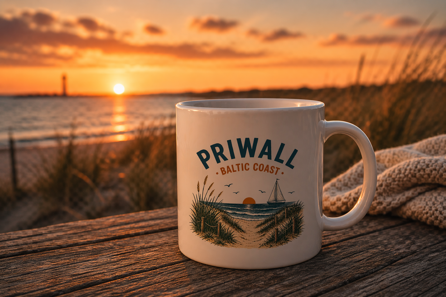 Ostsee Tasse – Priwall Vibes Keramik Becher – Kaffee Tasse Baltic Coast