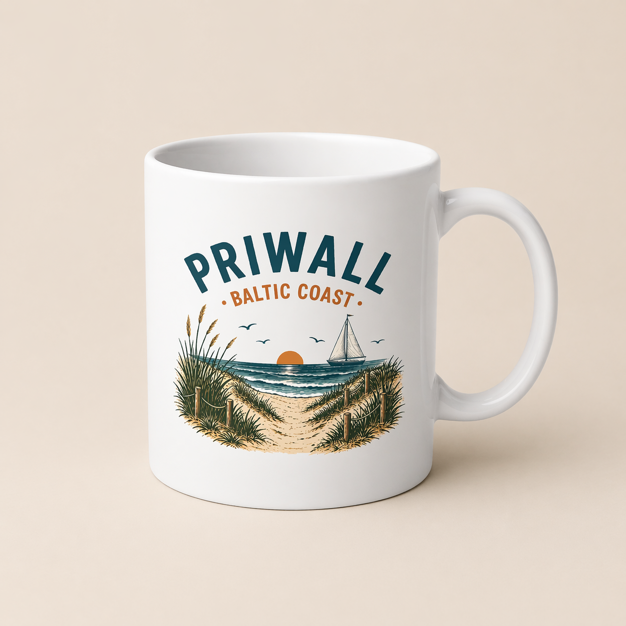 Ostsee Tasse – Priwall Vibes Keramik Becher – Kaffee Tasse Baltic Coast
