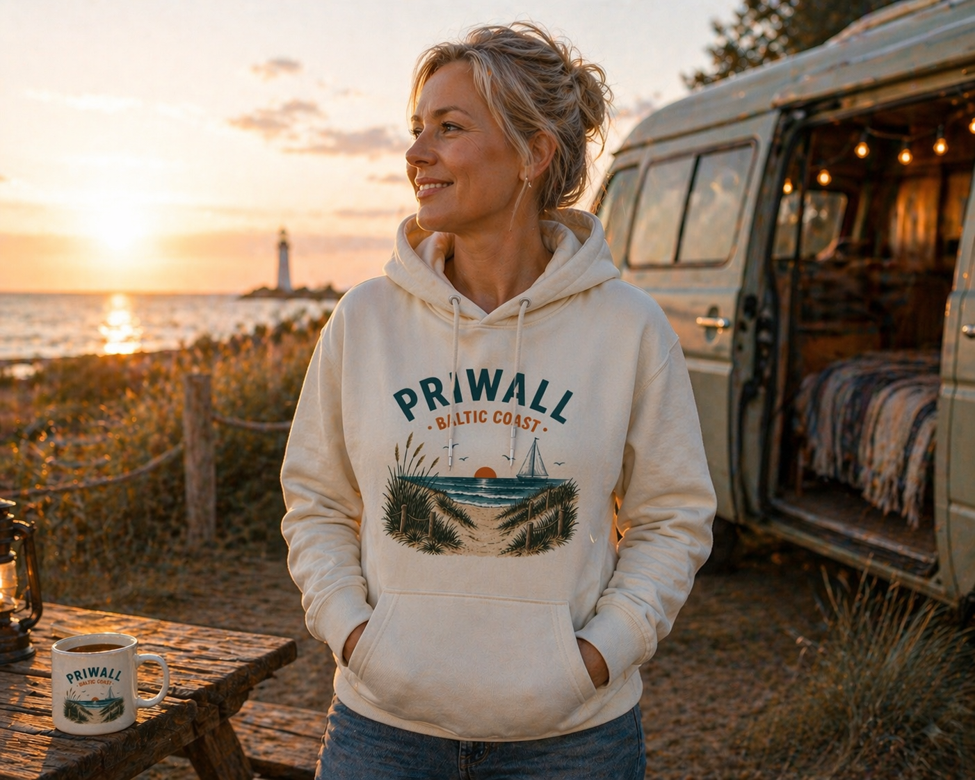 Premium Hoodie Ostsee – Priwall Vibes Baltic Coast – Organic Unisex