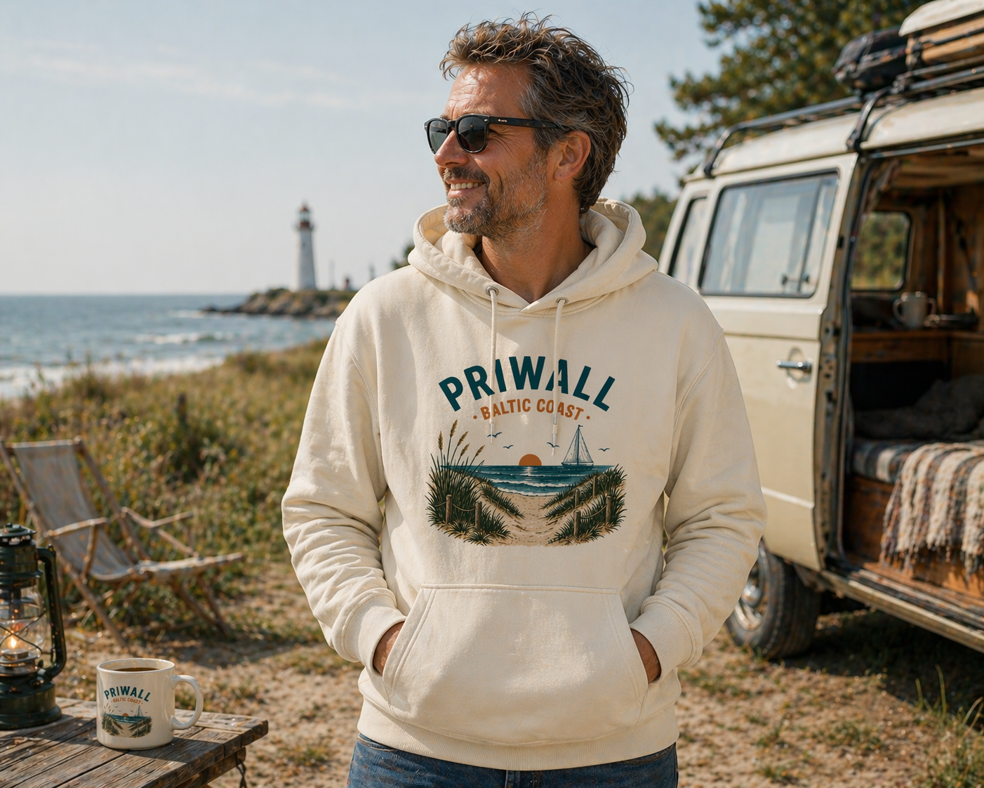 Premium Hoodie Ostsee – Priwall Vibes Baltic Coast – Organic Unisex