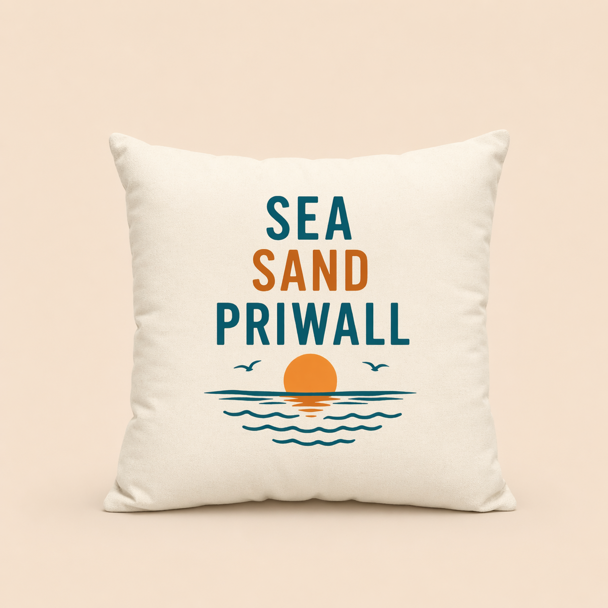 Priwall Vibes Kissen – Sea Sand Baltic Coast – Ostsee Deko Kissen
