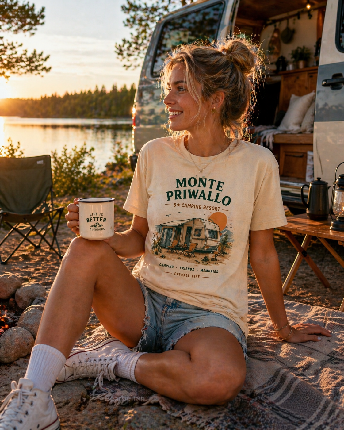 Ostsee Camping T-Shirt – Vanlife Shirt Monte Priwallo – Priwall Vibes