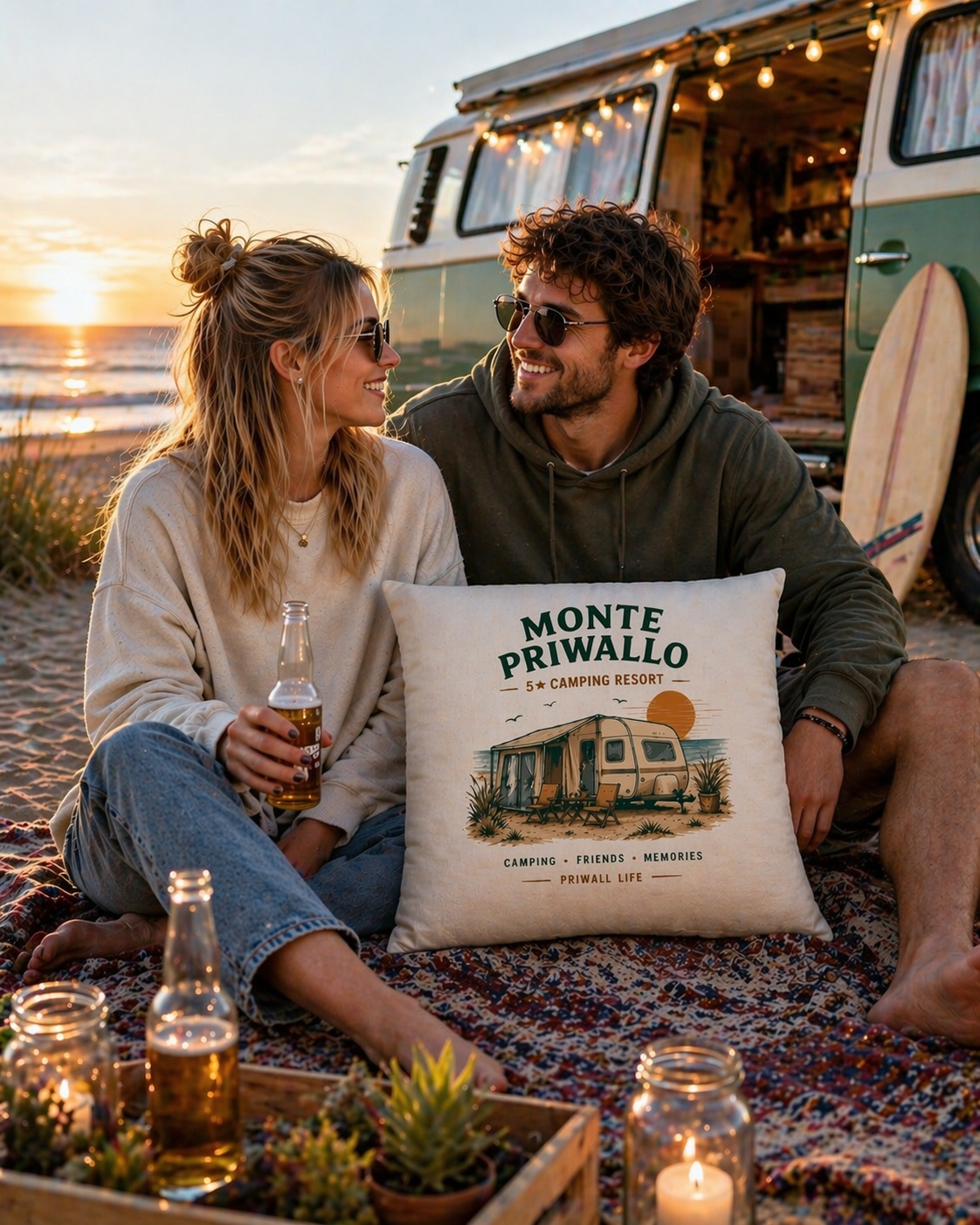 Ostsee Kissen 40x40 – Priwall Vibes Monte Priwallo Camping Deko