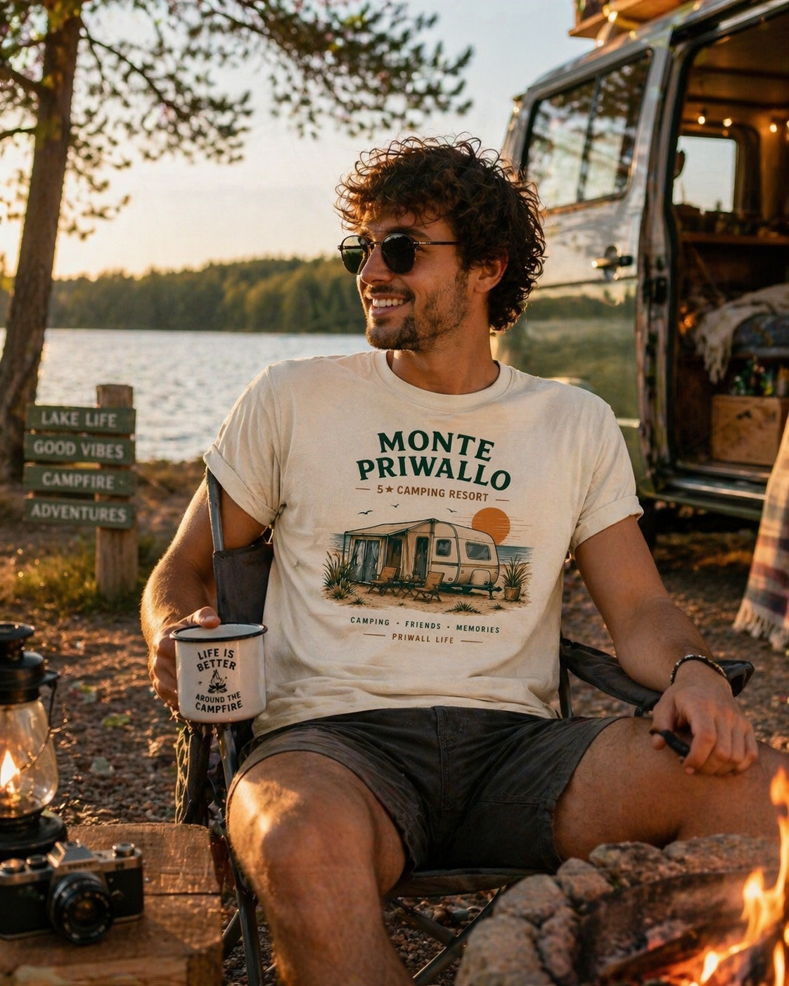 Ostsee Camping T-Shirt – Vanlife Shirt Monte Priwallo – Priwall Vibes