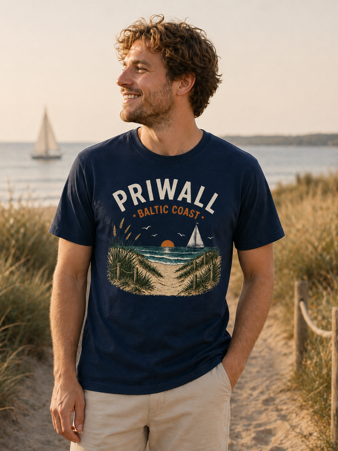 Baltic Coast Shirt  – Priwall Ostsee – Organic Unisex (Dark Collection)