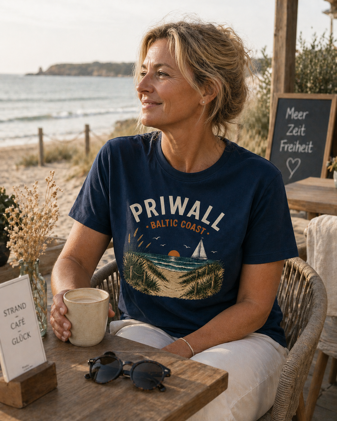 Baltic Coast Shirt  – Priwall Ostsee – Organic Unisex (Dark Collection)