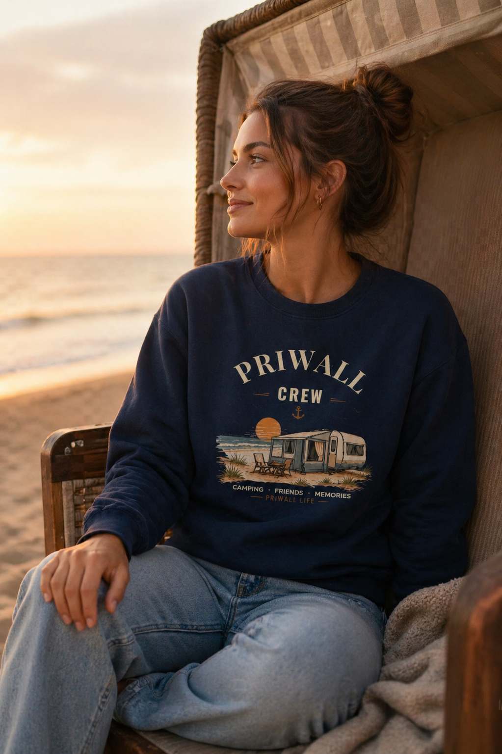 Priwall Crew Dark Edition Sweatshirt – Ostsee Pullover – Organic Unisex