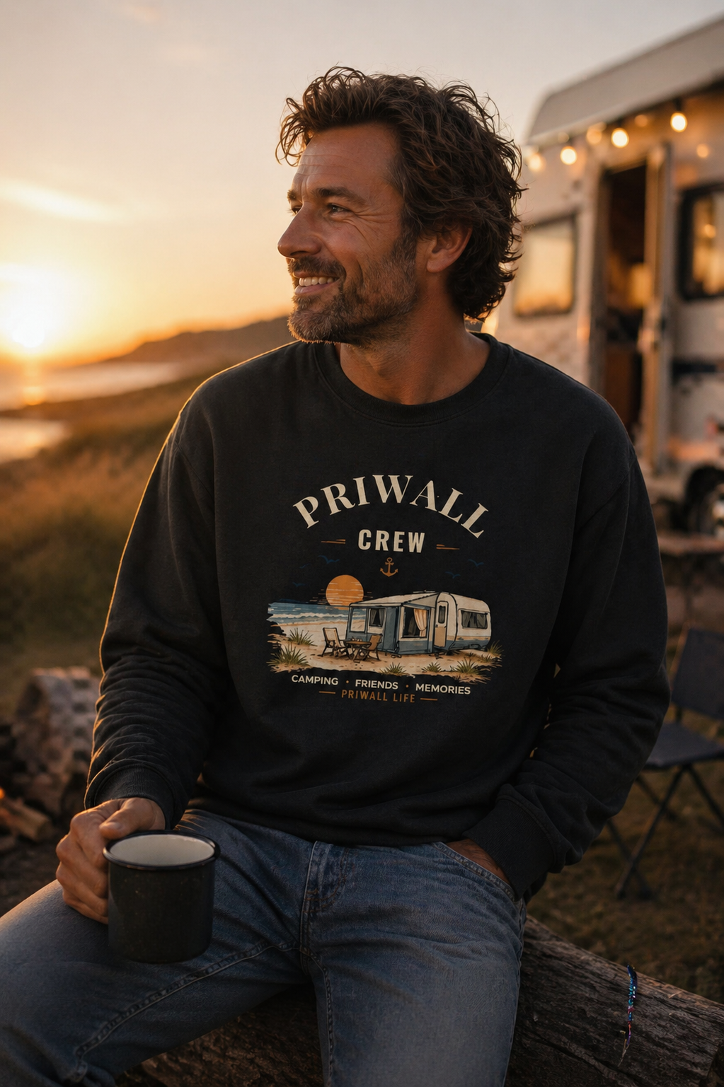 Priwall Crew Dark Edition Sweatshirt – Ostsee Pullover – Organic Unisex