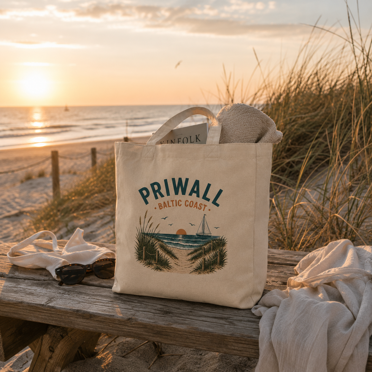 Tote Bag Ostsee – Priwall Vibes Stofftasche – Baltic Coast Shopper