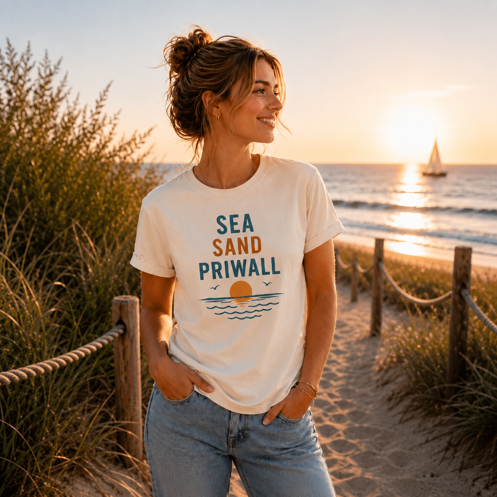 Priwall Vibes Shirt – Sea Sand Baltic Coast – Ostsee T-Shirt Unisex