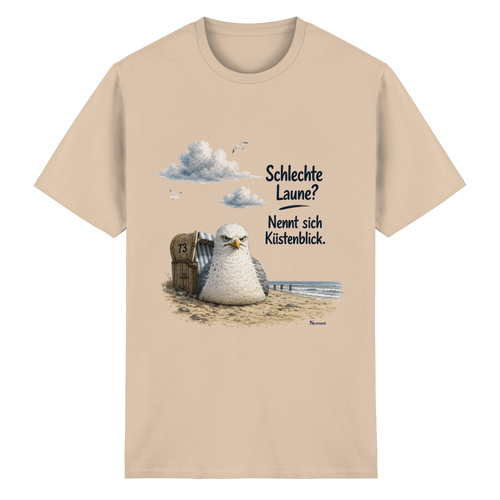 Alpha – Schlechte Laune – Küstenblick – Essential T-Shirt – Vorderansicht in natural