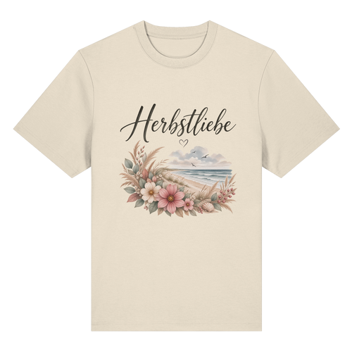 Autumn Coast – Herbstliebe am Meer – Bio-Heavy T-Shirt – Vorderansicht in natural raw