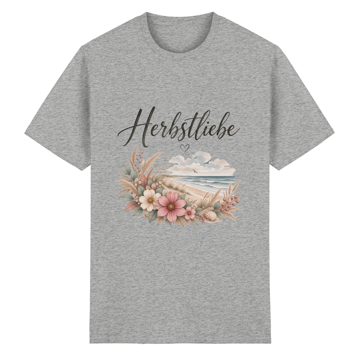 Autumn Coast – Herbstliebe am Meer – Essential T-Shirt – Vorderansicht in ash grey