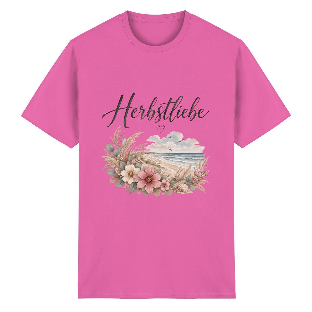 Autumn Coast – Herbstliebe am Meer – Essential T-Shirt – Vorderansicht in azalea