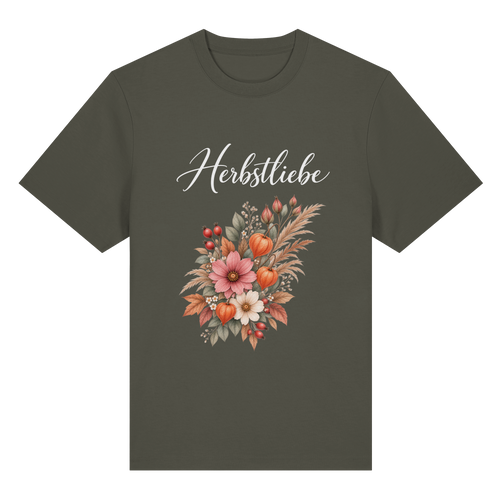 Autumn Garden – Dark Edition – Bio-Heavy T-Shirt – Vorderansicht in khaki