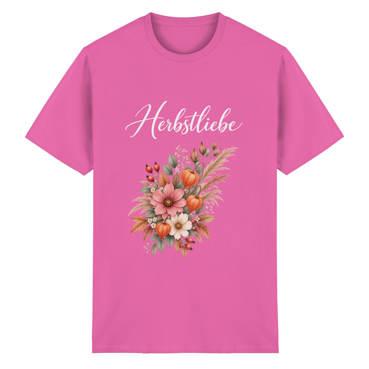 Autumn Garden – Dark Edition – Essential T-Shirt – Vorderansicht in azalea