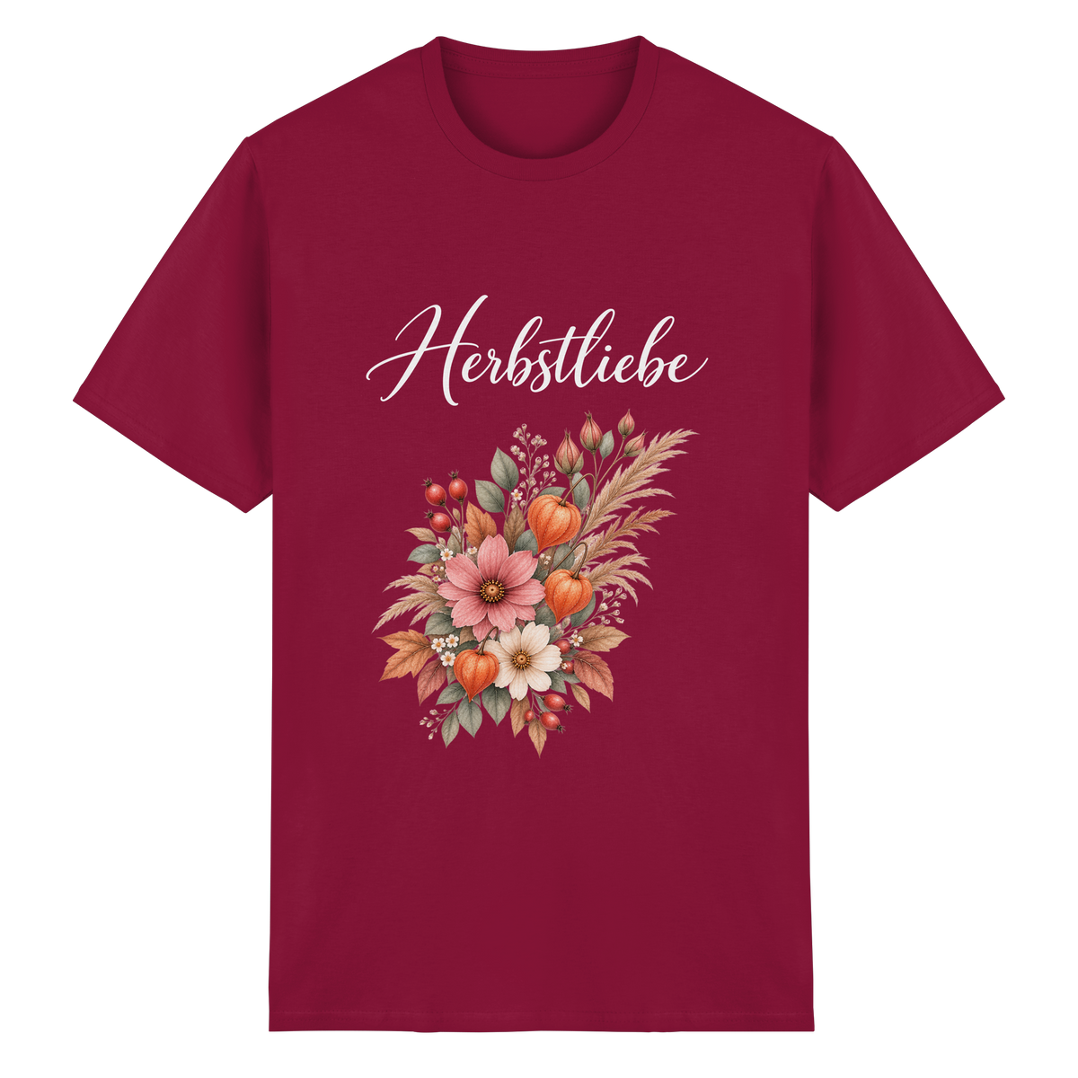 Autumn Garden – Dark Edition – Essential T-Shirt – Vorderansicht in cardinal red