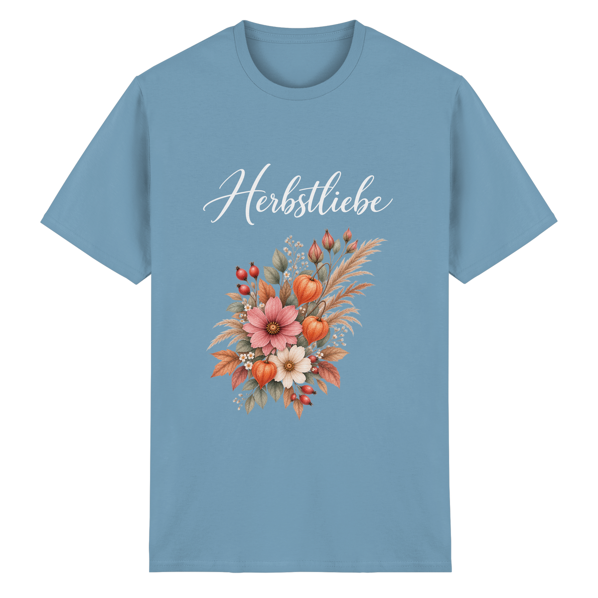 Autumn Garden – Dark Edition – Essential T-Shirt – Vorderansicht in carolina blue
