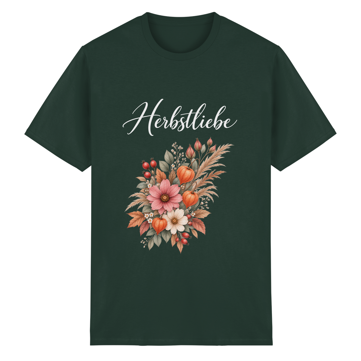 Autumn Garden – Dark Edition – Essential T-Shirt – Vorderansicht in forest green