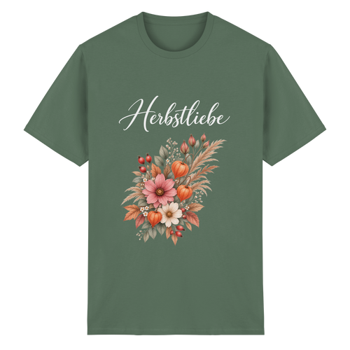 Autumn Garden – Dark Edition – Essential T-Shirt – Vorderansicht in military green
