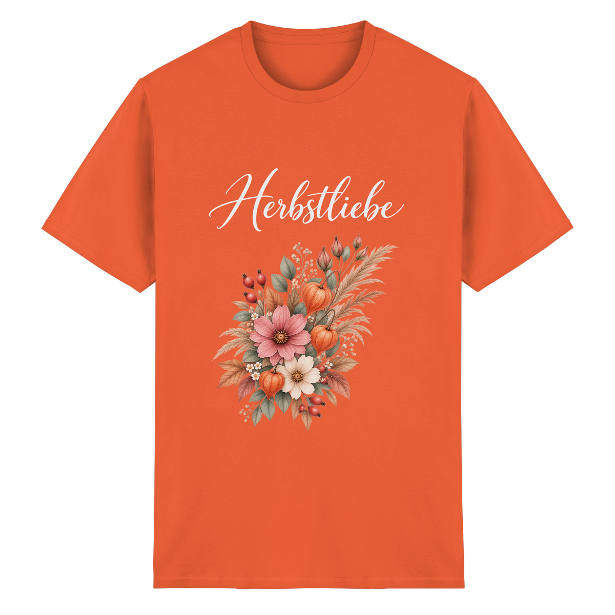 Autumn Garden – Dark Edition – Essential T-Shirt – Vorderansicht in orange