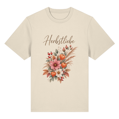 Autumn Garden – Helle Edition – Bio-Heavy T-Shirt – Vorderansicht in natural raw