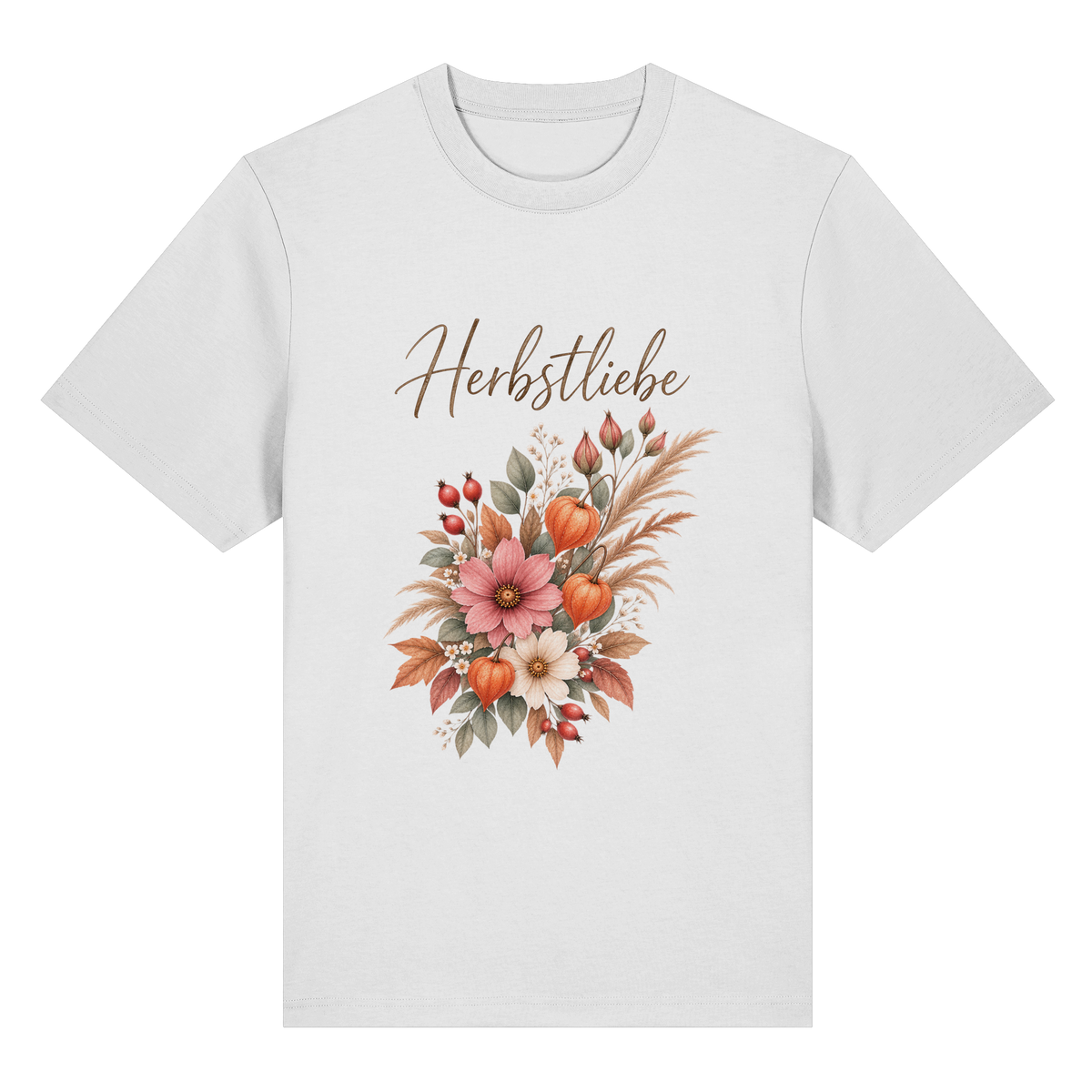 Autumn Garden – Helle Edition – Bio-Heavy T-Shirt – Vorderansicht in white
