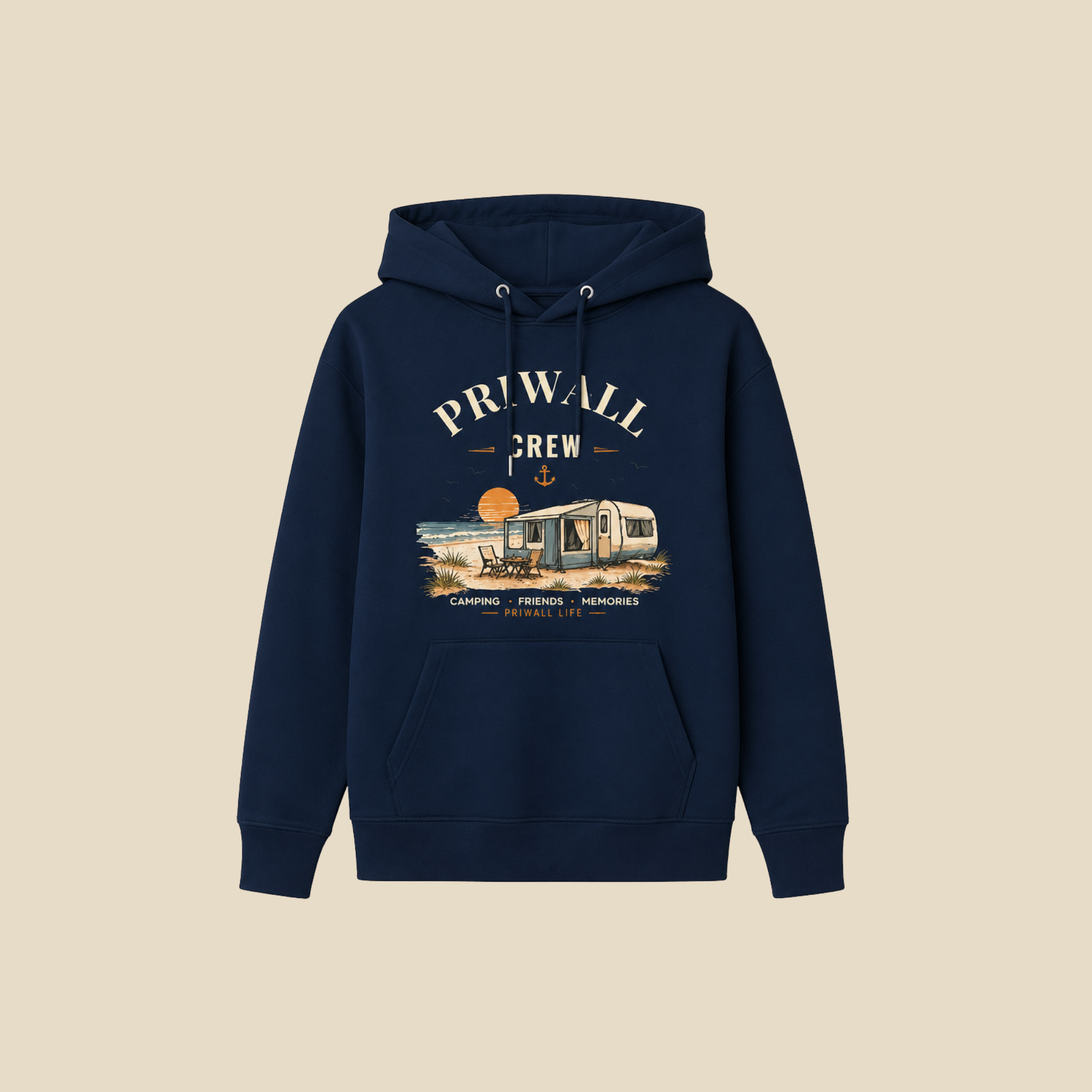Priwall Crew Dark Edition Hoodie – Ostsee Hoodie – Organic Unisex Bio Baumwolle